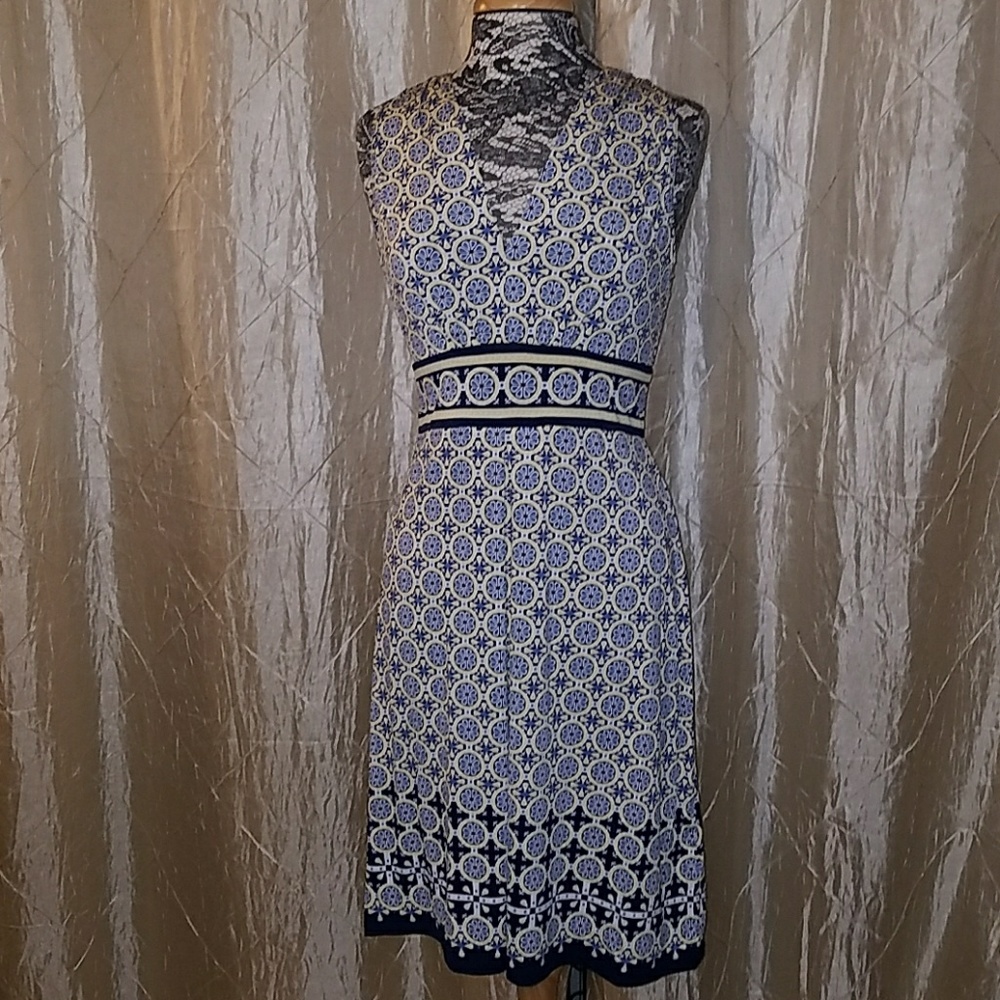 Max Studio blue patterned dress, size M
